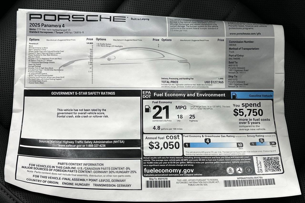 2025 Porsche Panamera Newark DE