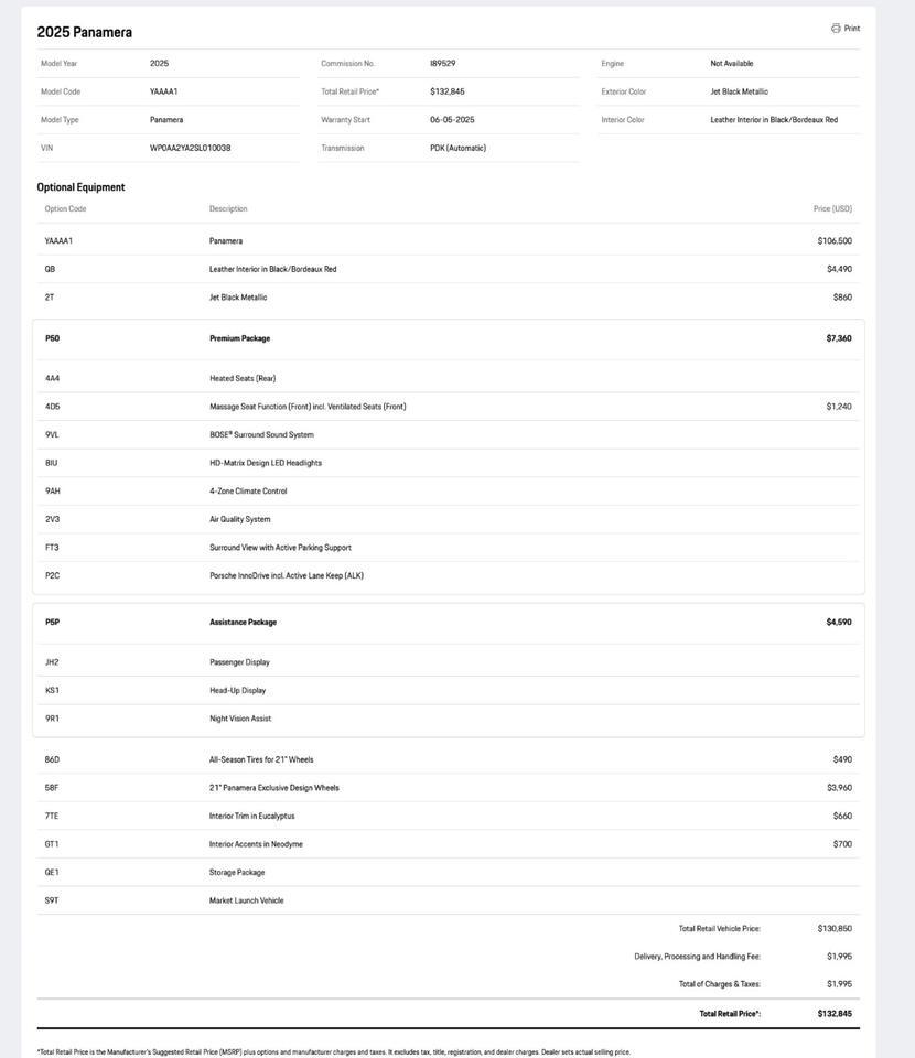 2025 Porsche Panamera Pompano Beach FL