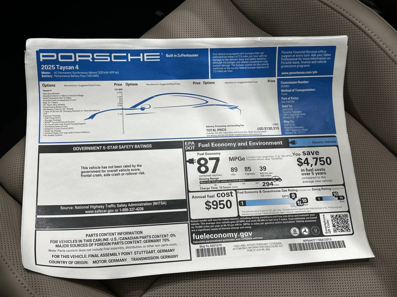2025 Porsche Taycan 4 Newark DE