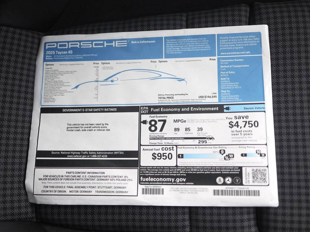 2025 Porsche Taycan 4S Bakersfield CA