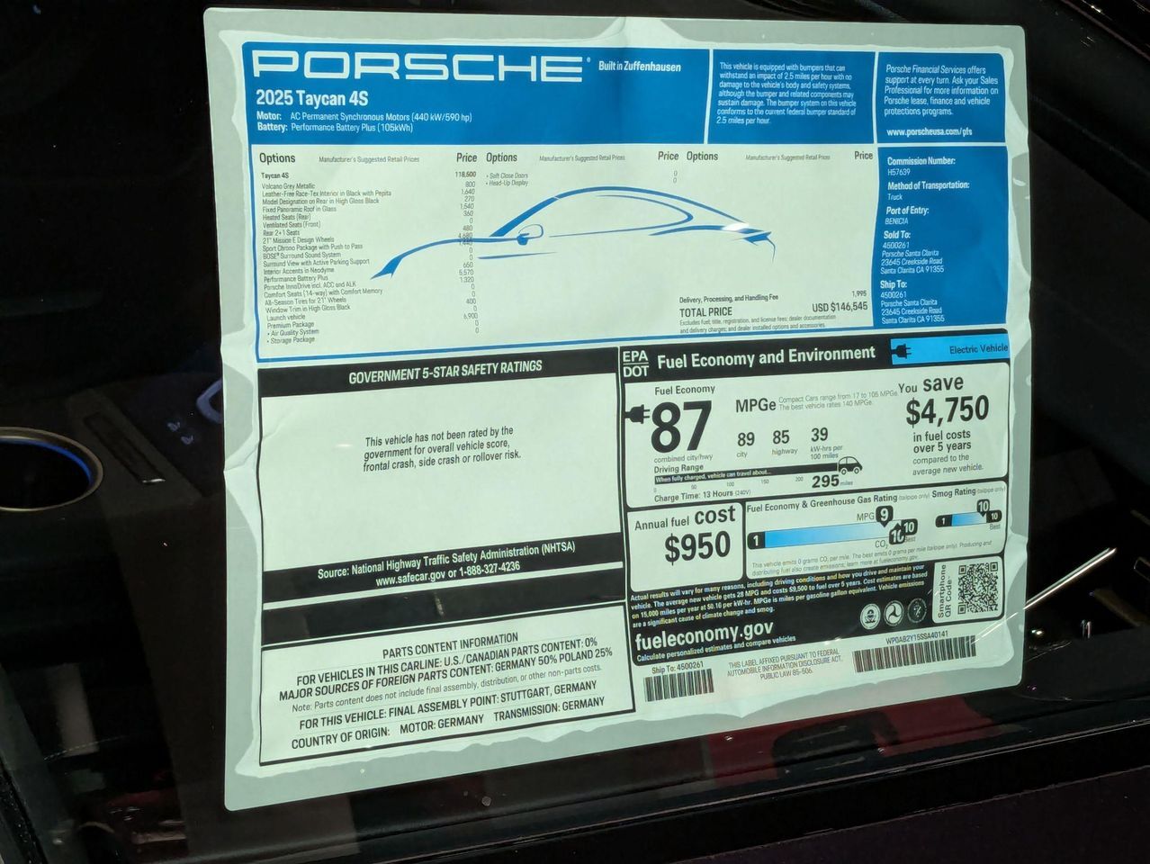 2025 Porsche Taycan 4S Santa Clarita CA