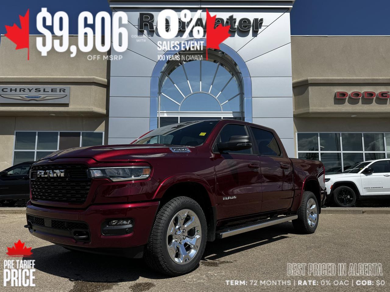 2025 Ram 1500 Big Horn Sport Crew Cab 4x4 | 3L Hurricane | Heated Seats | Alpine | NAV Redwater AB
