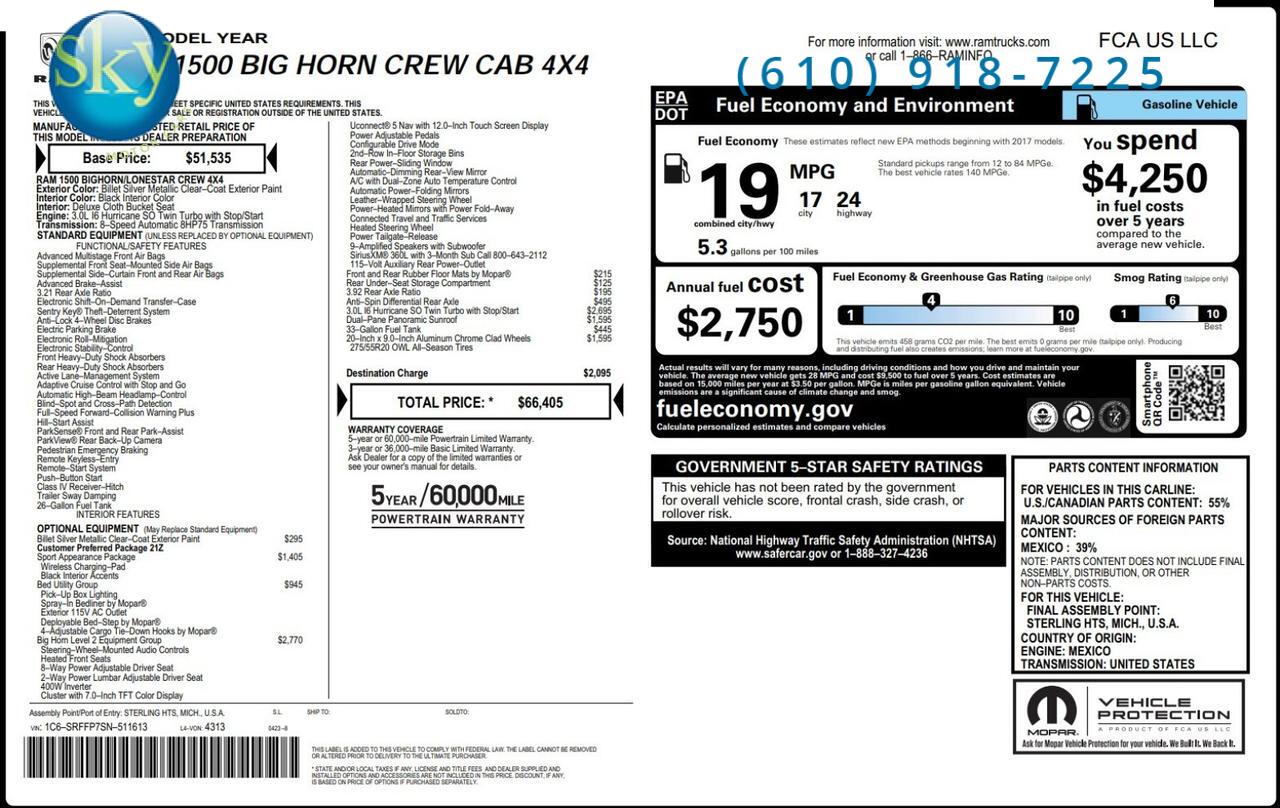 2025 Ram 1500 Crew Cab 4WD Big Horn ROCKY RIDGE XP West Chester PA