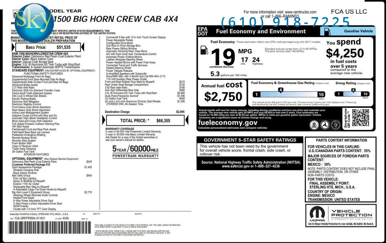2025 Ram 1500 Crew Cab 4WD Big Horn ROCKY RIDGE XP