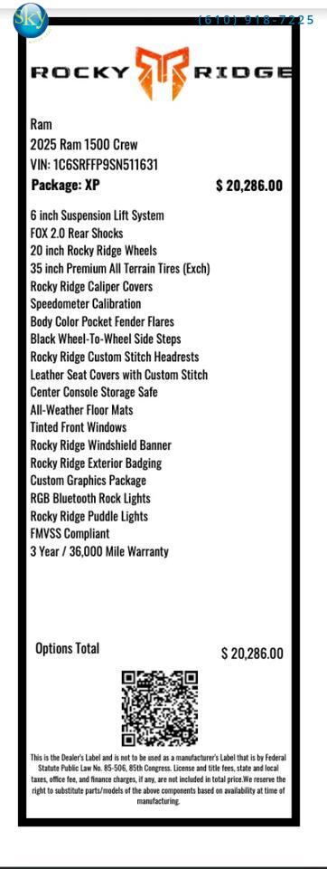 2025 Ram 1500 Crew Cab 4WD Big Horn ROCKY RIDGE XP