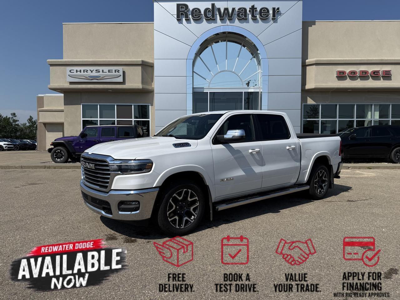 2025 Ram 1500 Laramie Crew Cab 4x4 | 3L Hurricane Twin Turbo | Heated Vented Leather Seats | NAV | 12IN Display