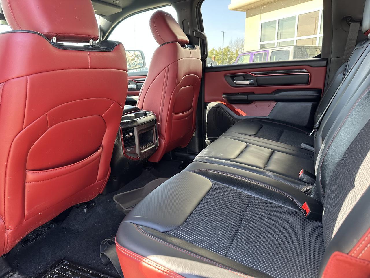 2025 Ram 1500 Rebel Crew Cab 4x4 | Low KMs | 3L Hurricane | Black w Red Inserts | 12IN Display | NAV Redwater AB