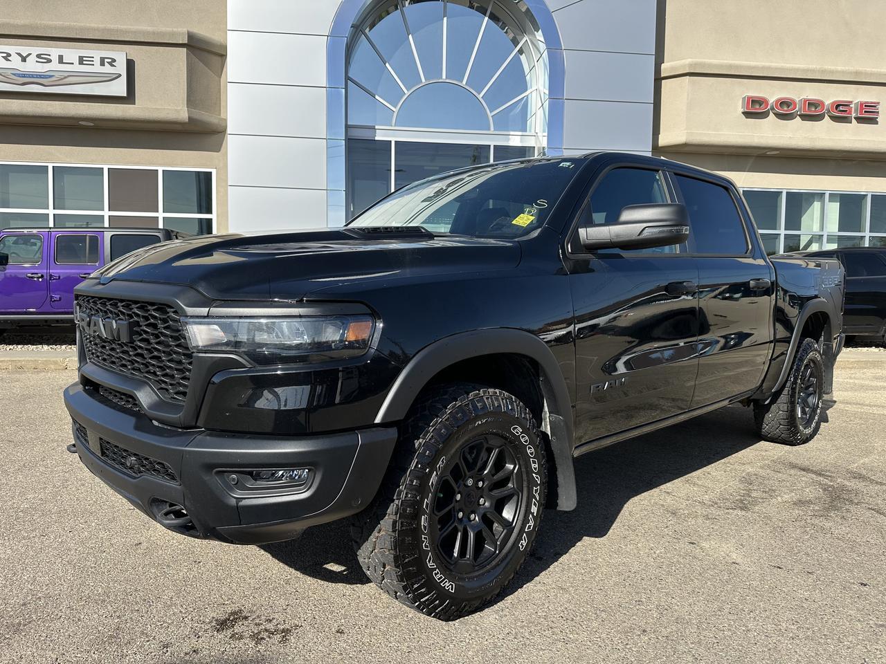 2025 Ram 1500 Rebel Crew Cab 4x4 | Low KMs | 3L Hurricane | Black w Red Inserts | 12IN Display | NAV Redwater AB