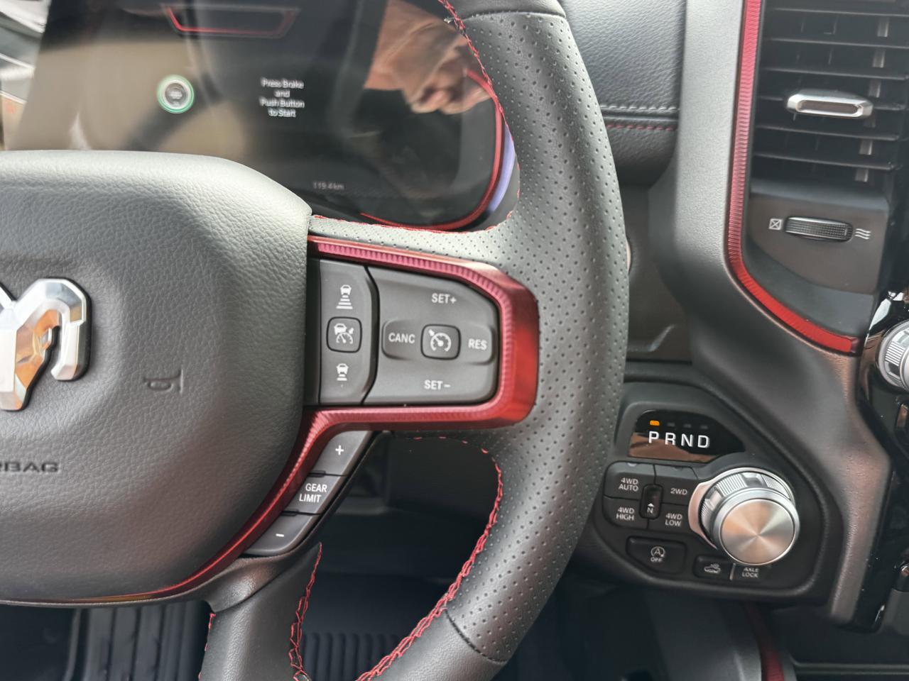 2025 Ram 1500 Rebel Crew Cab 4x4 | MILK MAN |  Rig Ready Ram | 3L Hurricane | Cloth Vinyl | Red Inserts Redwater AB