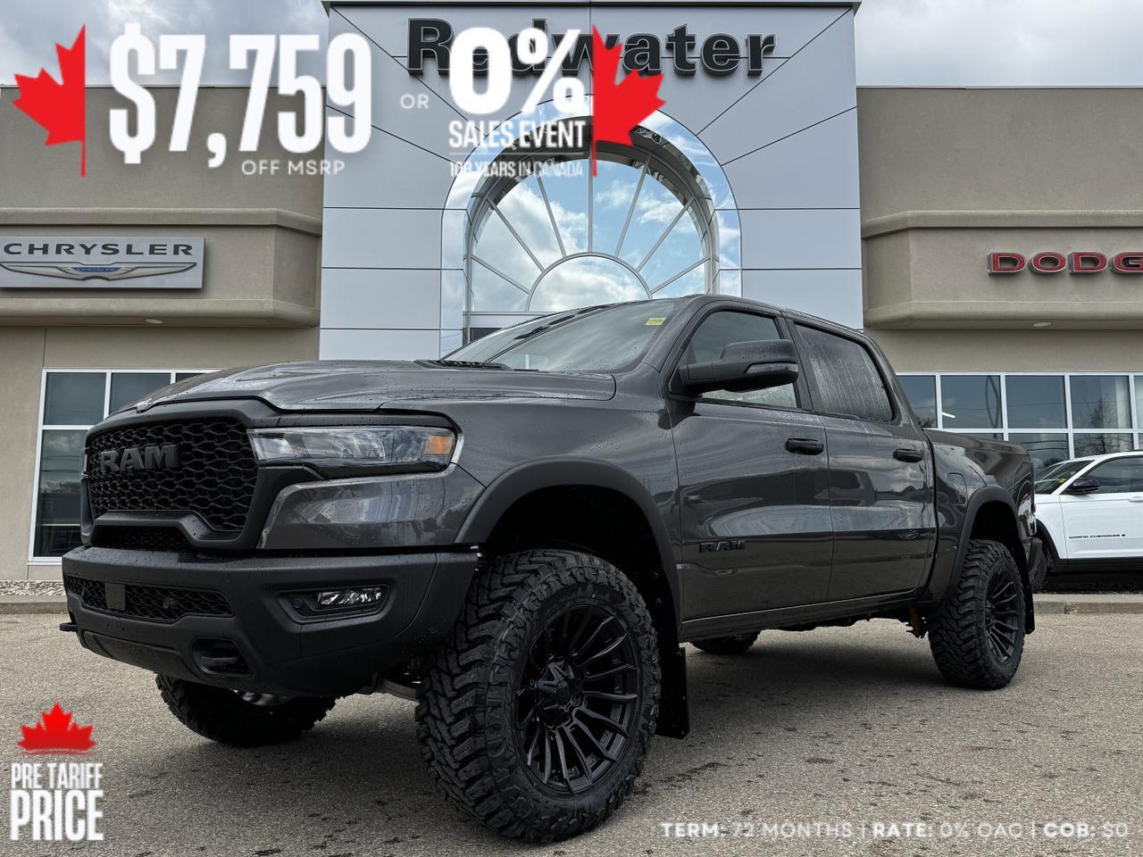 2025 Ram 1500 Rebel Crew Cab 4x4 | Rig Ready RAM | 3L Hurricane Twin Turbo | Heated Vinyl Seats | Offroad Package