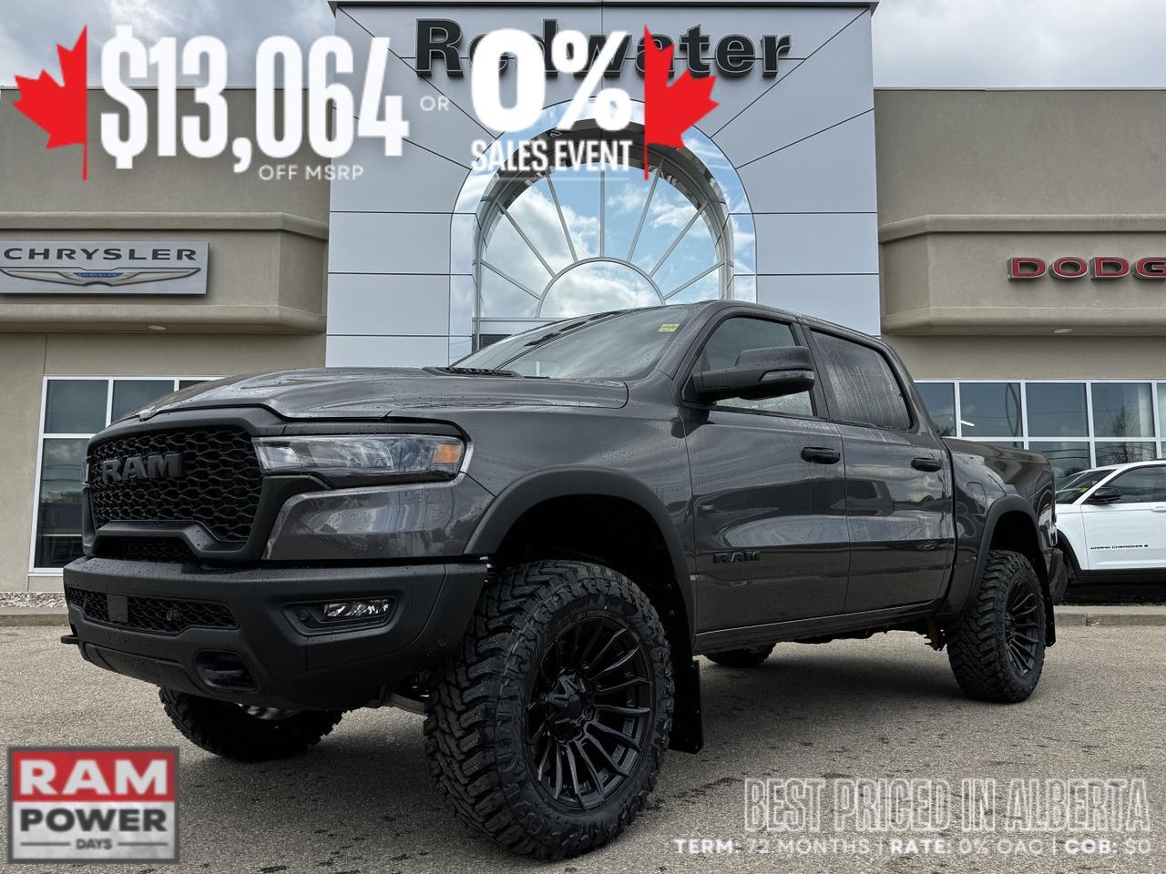 2025 Ram 1500 Rebel Crew Cab 4x4 | Rig Ready RAM LIFTED | 3L Hurricane Twin Turbo | Heated Seats | Offroad Package