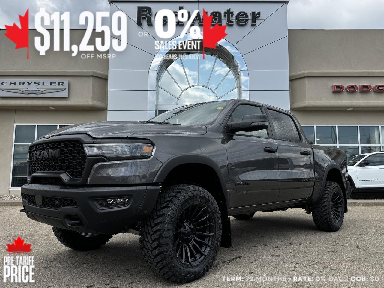2025 Ram 1500 Rebel Crew Cab 4x4 | Rig Ready RAM LIFTED | 3L Hurricane Twin Turbo | Heated Seats | Offroad Package
