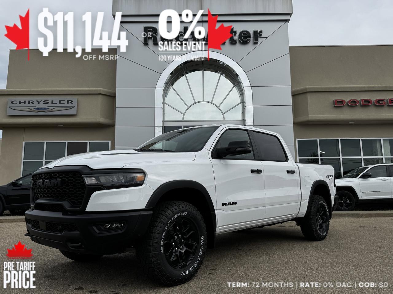 2025 Ram 1500 Rebel GT Crew Cab 4x4 | 3L Hurricane | Leather | Sunroof | Power Tailgate | NAV Redwater AB