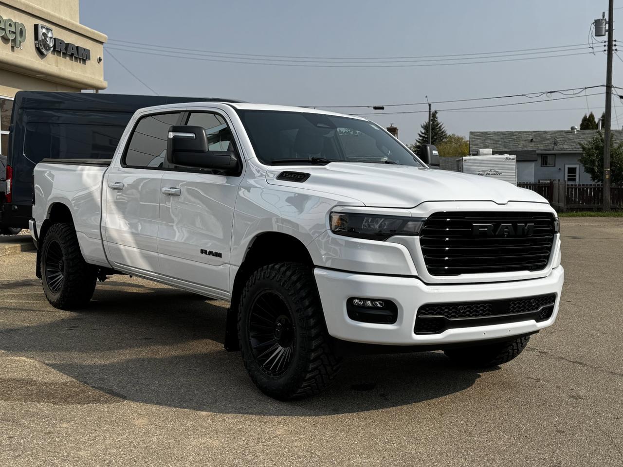 2025 Ram 1500 Sport Crew Cab 4x4 | 3L Hurricane | Rig Ready RAM Upgrades | Leather | Tonneau Cover Redwater AB