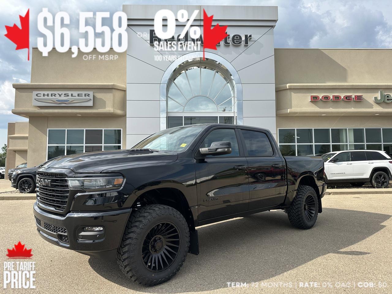 2025 Ram 1500 Sport Crew Cab 4x4 | Rig Ready RAM |3L Hurricane Twin | Sunroof | Heated Vinyl Seats