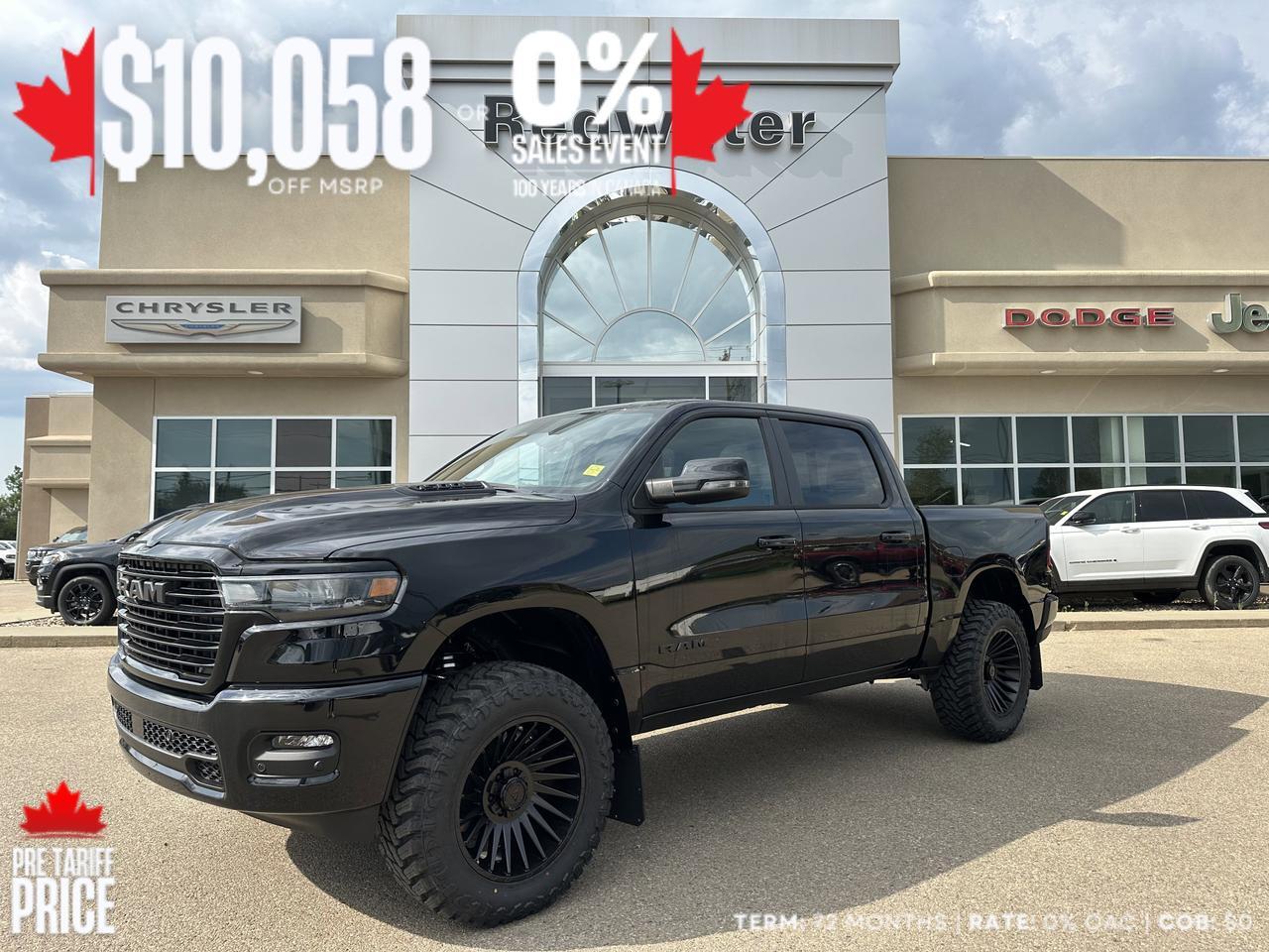 2025 Ram 1500 Sport Crew Cab 4x4 | Rig Ready RAM |3L Hurricane Twin | Sunroof | Heated Vinyl Seats