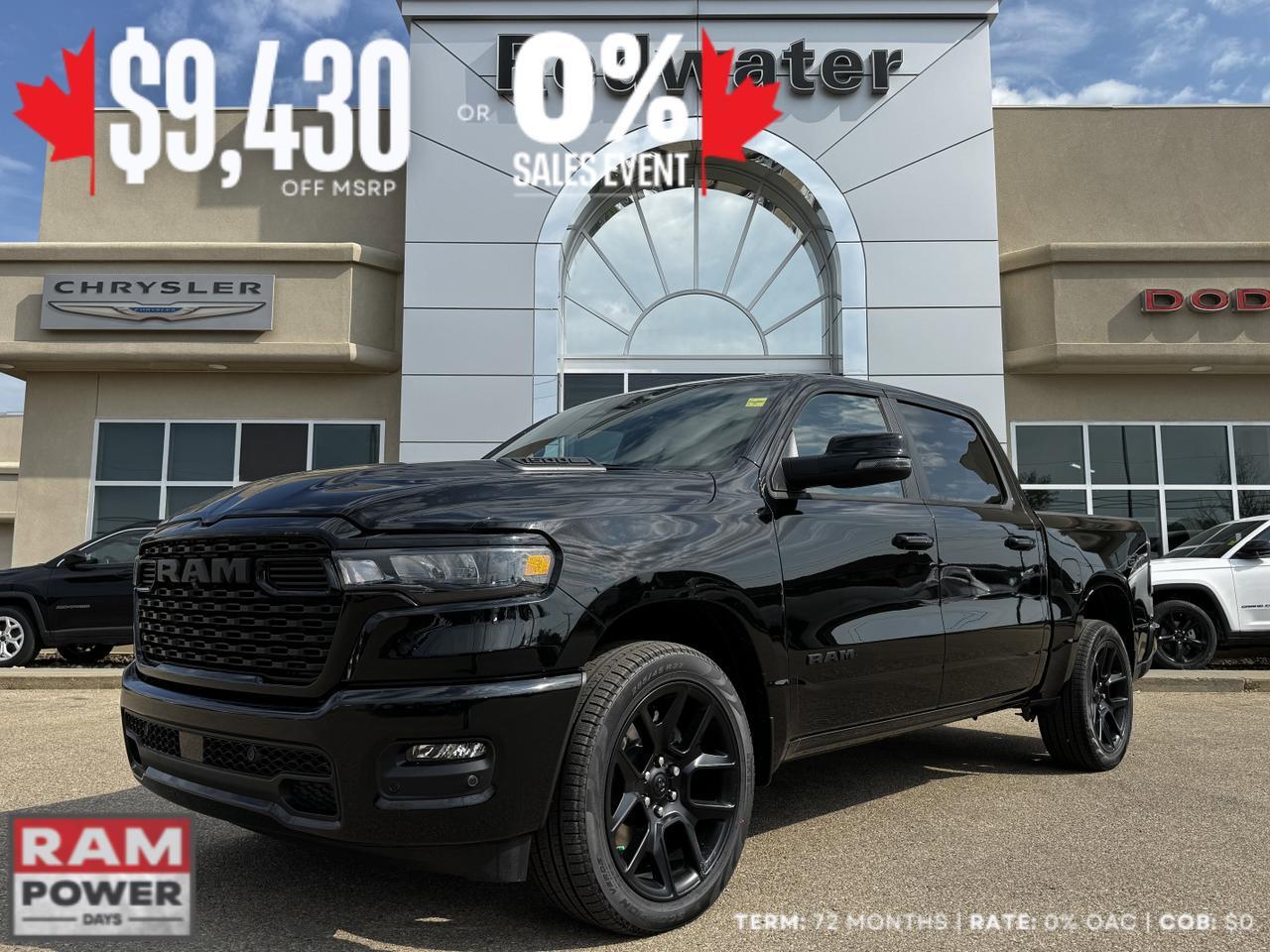 2025 Ram 1500 Sport GT Night Edition Crew Cab 4x4 | 3L Hurricane | Leather | Heated Vented Seats | Sunroof Redwater AB
