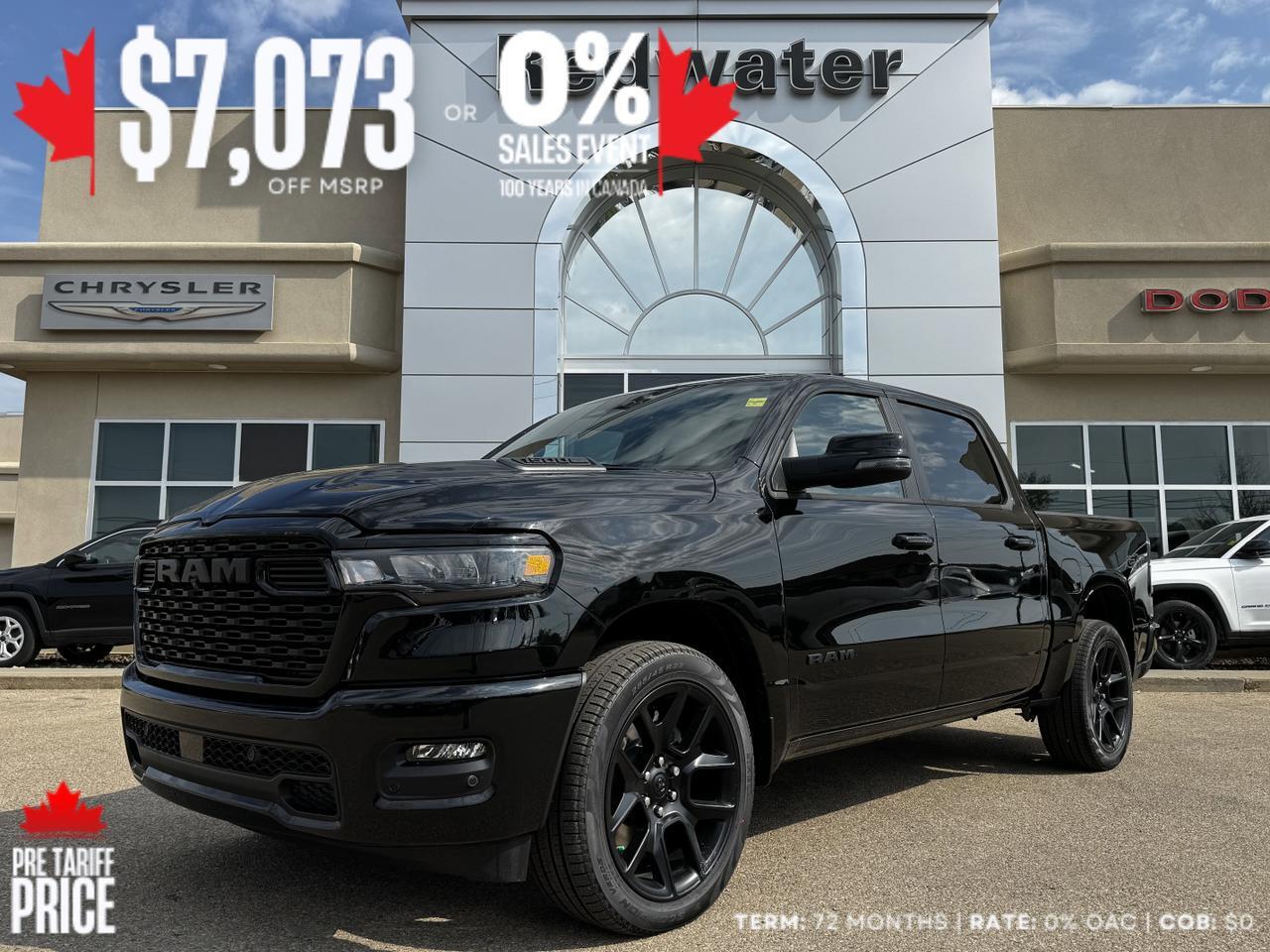 2025 Ram 1500 Sport GT Night Edition Crew Cab 4x4 | 3L Hurricane | Leather | Heated Vented Seats | Sunroof Redwater AB