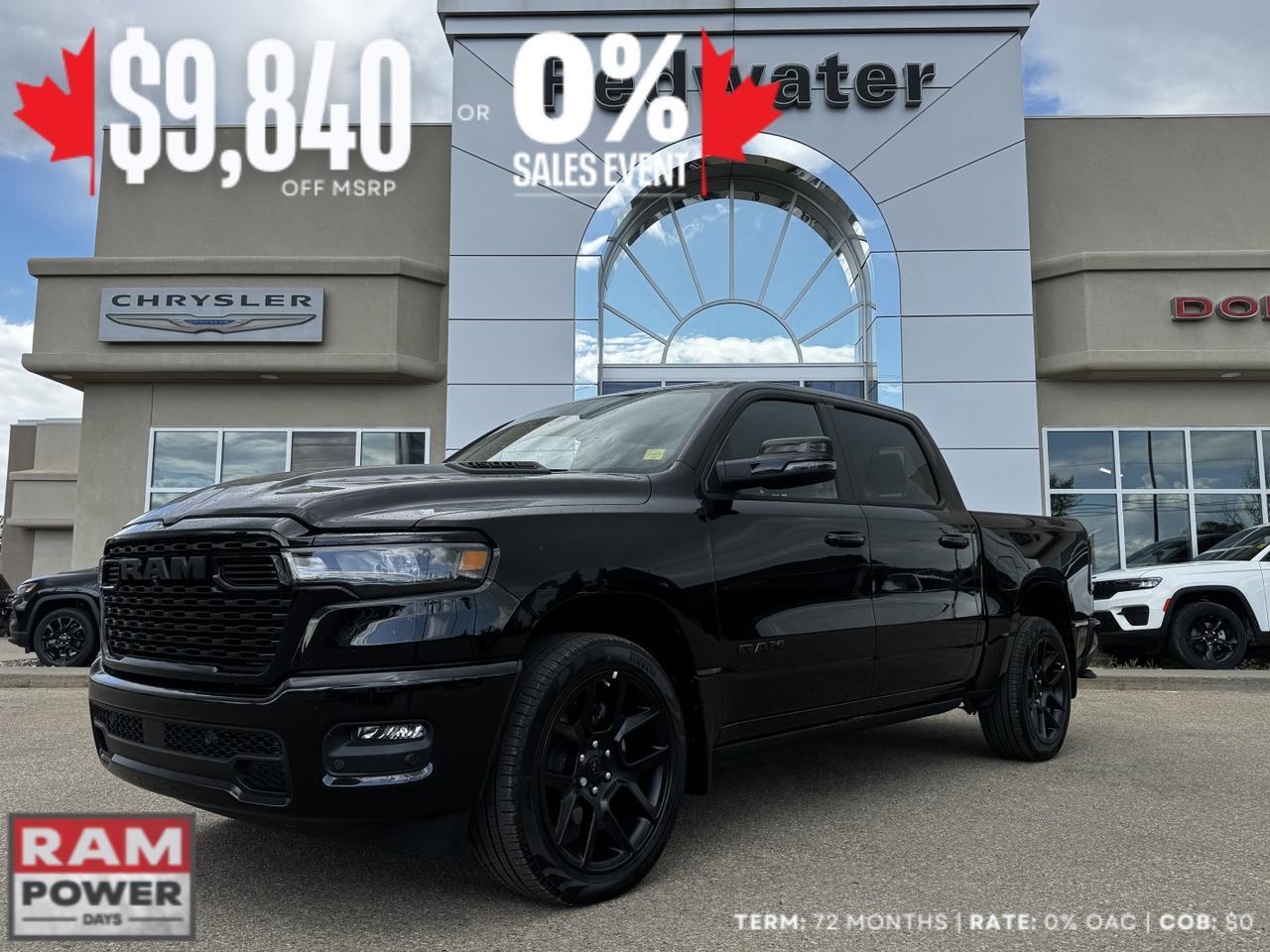 2025 Ram 1500 Sport Night Edition Crew Cab 4x4 | 3L Hurricane | Leather | Heated Vented Seats | NAV | Pano Sunroof