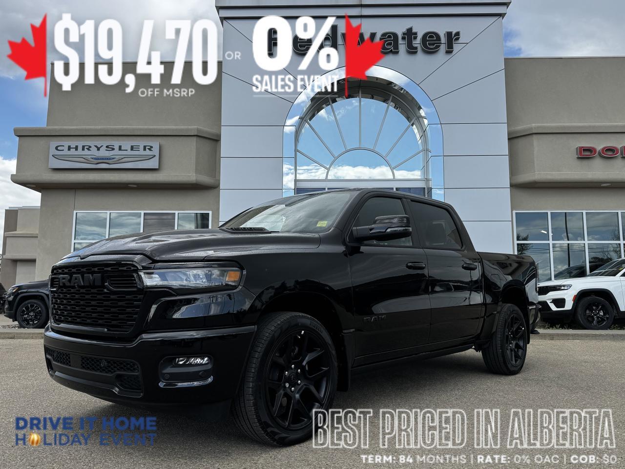 2025 Ram 1500 Sport Night Edition Crew Cab 4x4 | 3L Hurricane | Leather | Heated Vented Seats | NAV | Pano Sunroof