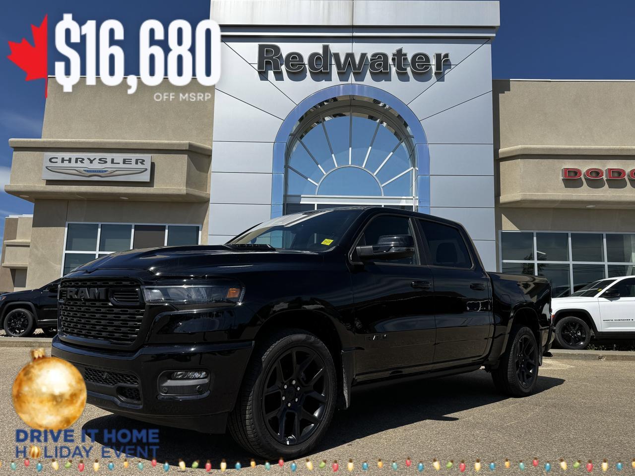 2025 Ram 1500 Sport Night Edition Crew Cab 4x4 | 3L Hurricane | Leather | Heated Vented Seats | Pano Sunroof | NAV