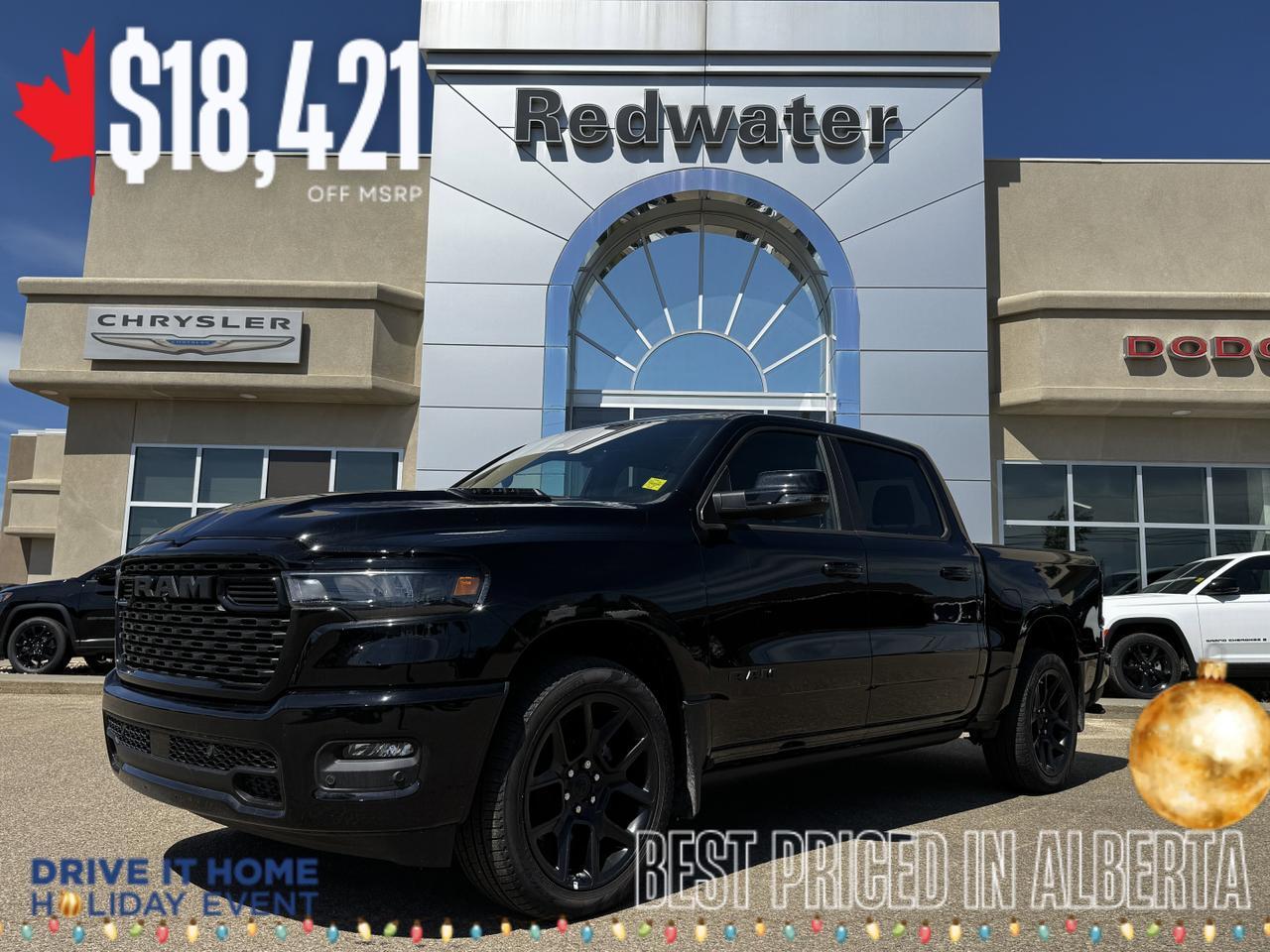 2025 Ram 1500 Sport Night Edition Crew Cab 4x4 | 3L Hurricane | Leather | Heated Vented Seats | Pano Sunroof | NAV