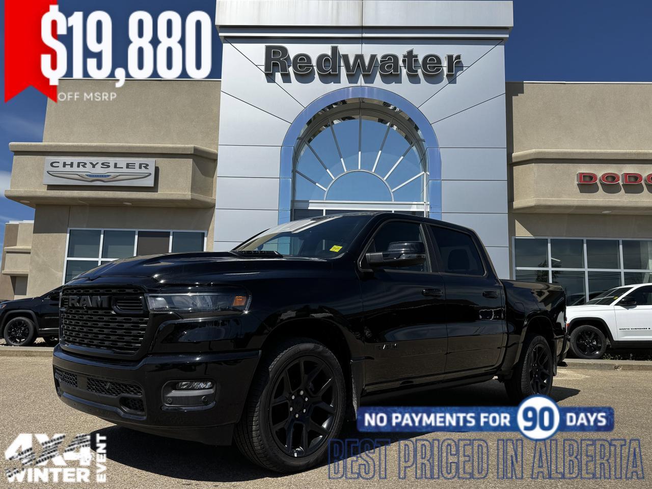2025 Ram 1500 Sport Night Edition Crew Cab 4x4 | 3L Hurricane | Leather | Heated Vented Seats | Pano Sunroof | NAV