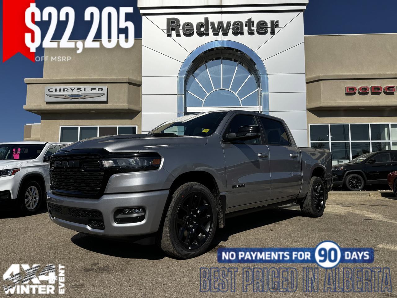 2025 Ram 1500 Sport Night Edition Crew Cab 4x4 | 3L Hurricane | Leather | Heated Vented Seats | Pano Sunroof