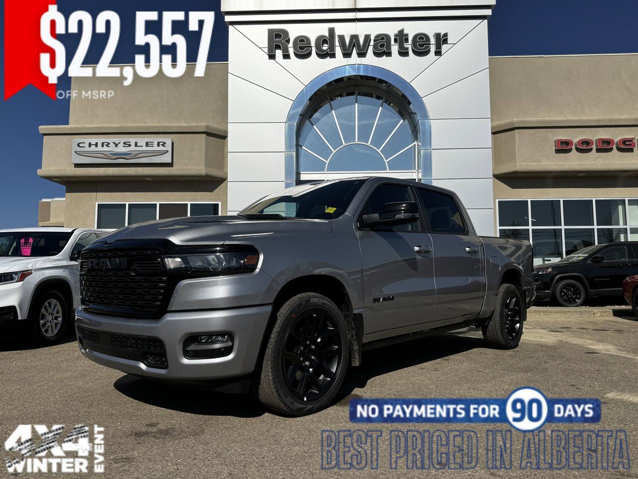 2025 Ram 1500 Sport Night Edition Crew Cab 4x4 | 3L Hurricane | Leather | Heated Vented Seats | Pano Sunroof