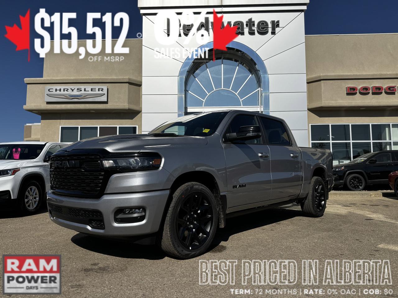 2025 Ram 1500 Sport Night Edition Crew Cab 4x4 | 3L Hurricane | Leather | Heated Vented Seats | Pano Sunroof