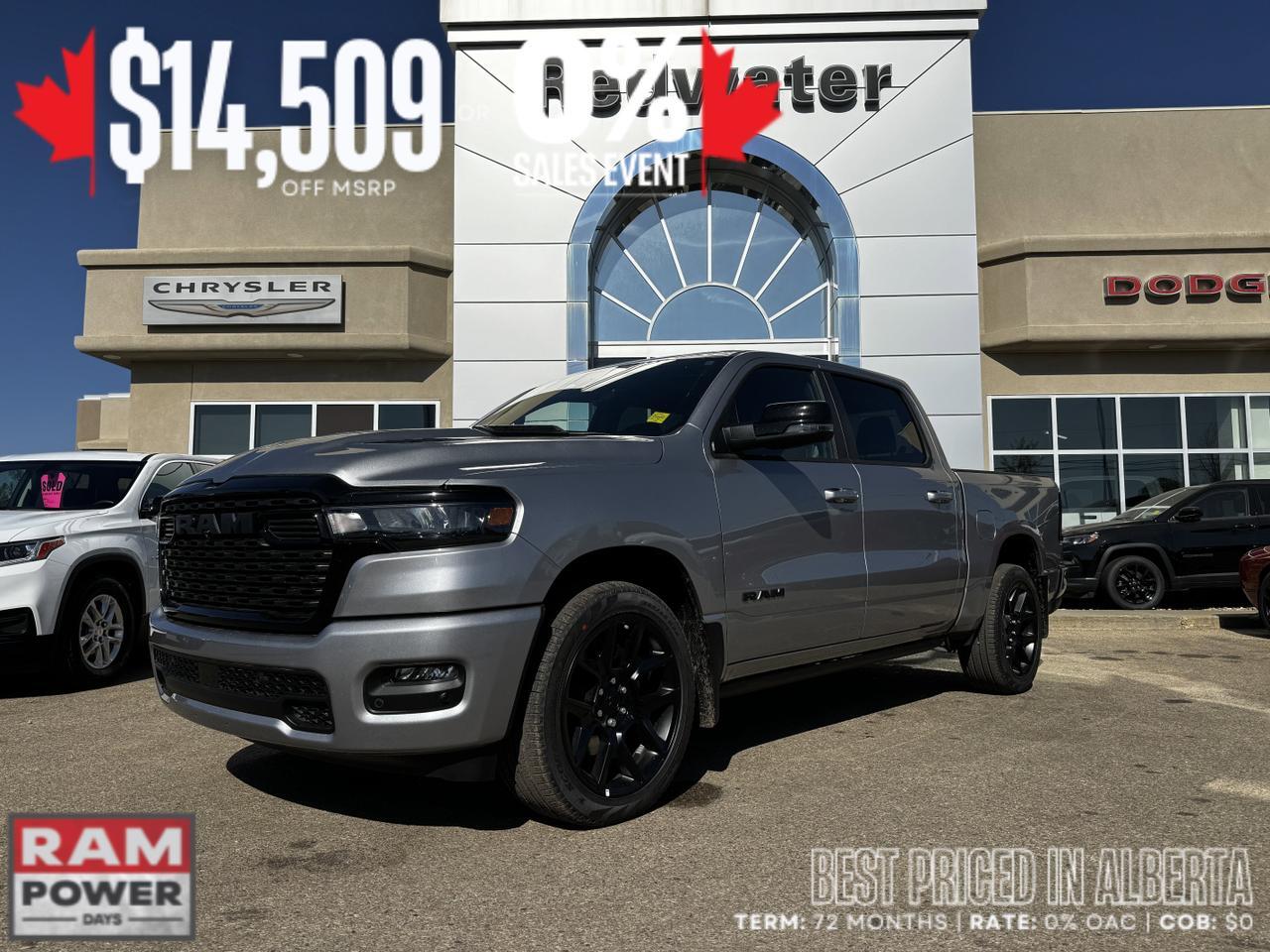 2025 Ram 1500 Sport Night Edition Crew Cab 4x4 | 3L Hurricane | Leather | Heated Vented Seats | Pano Sunroof