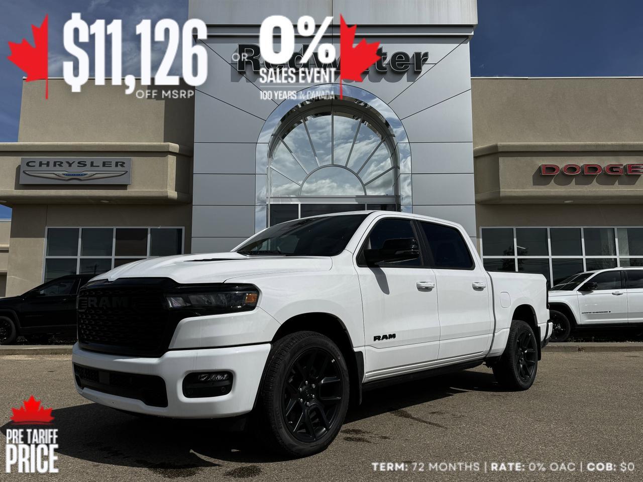 2025 Ram 1500 Sport Night Edition Crew Cab 4x4 | 3L Hurricane | Leather | Pano Sunroof | NAV | Power Tailgate Redwater AB