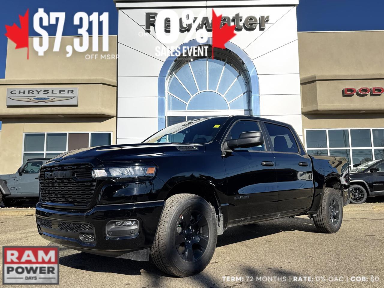 2025 Ram 1500 Tradesman Night Edition Crew Cab 4x4 | 3L Hurricane | Cloth Bench Seat | Start Stop