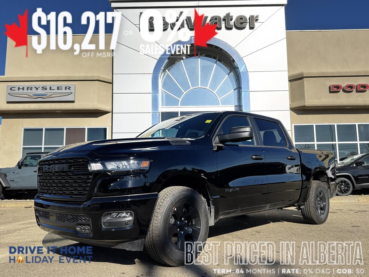 2025 Ram 1500 Tradesman Night Edition Crew Cab 4x4 | 3L Hurricane | Cloth Bench Seat | Start Stop