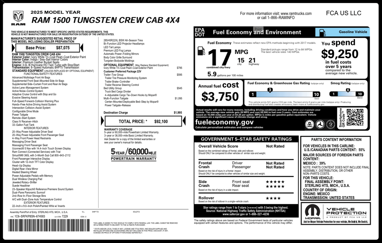 2025 Ram 1500 Tungsten Knoxville TN