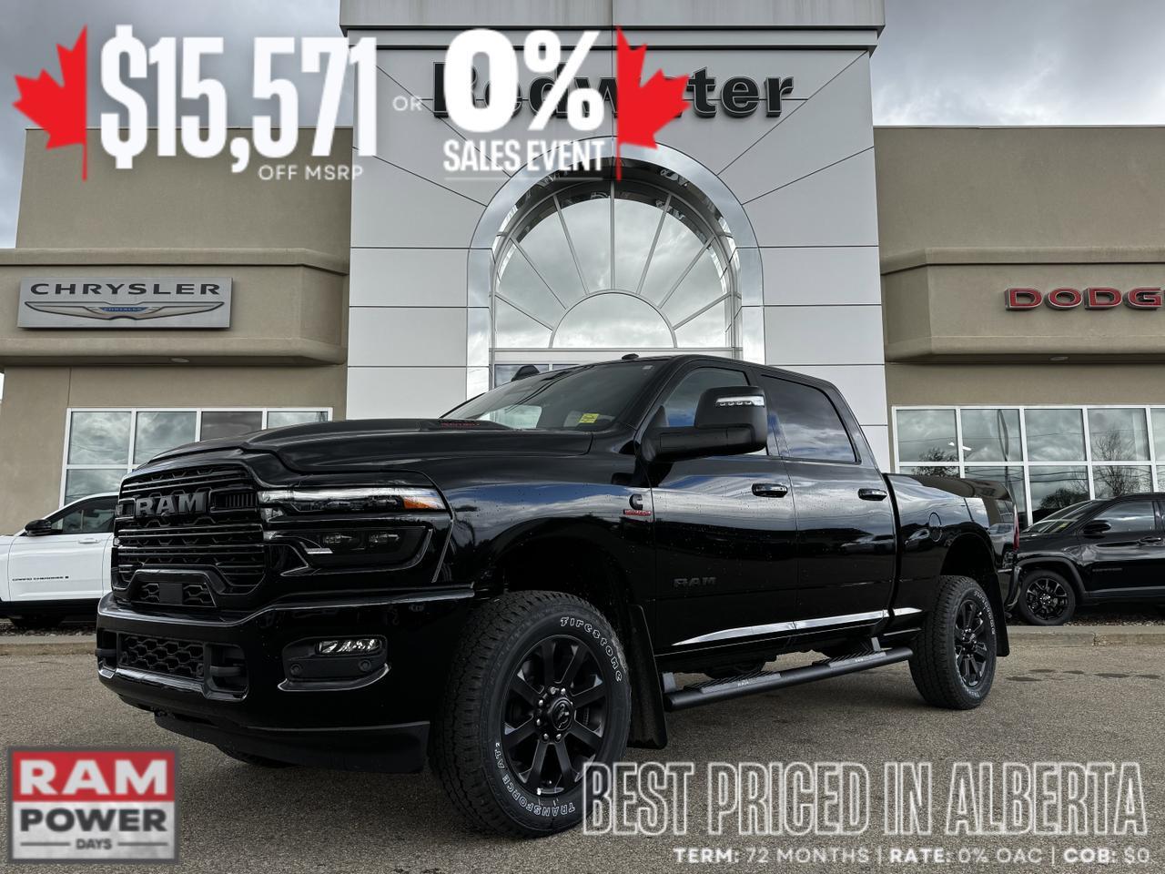 2025 Ram 2500 Laramie Night Edition Crew Cab 4x4 | Cummins Diesel | Leather | Heated Vented Seats | Sunroof