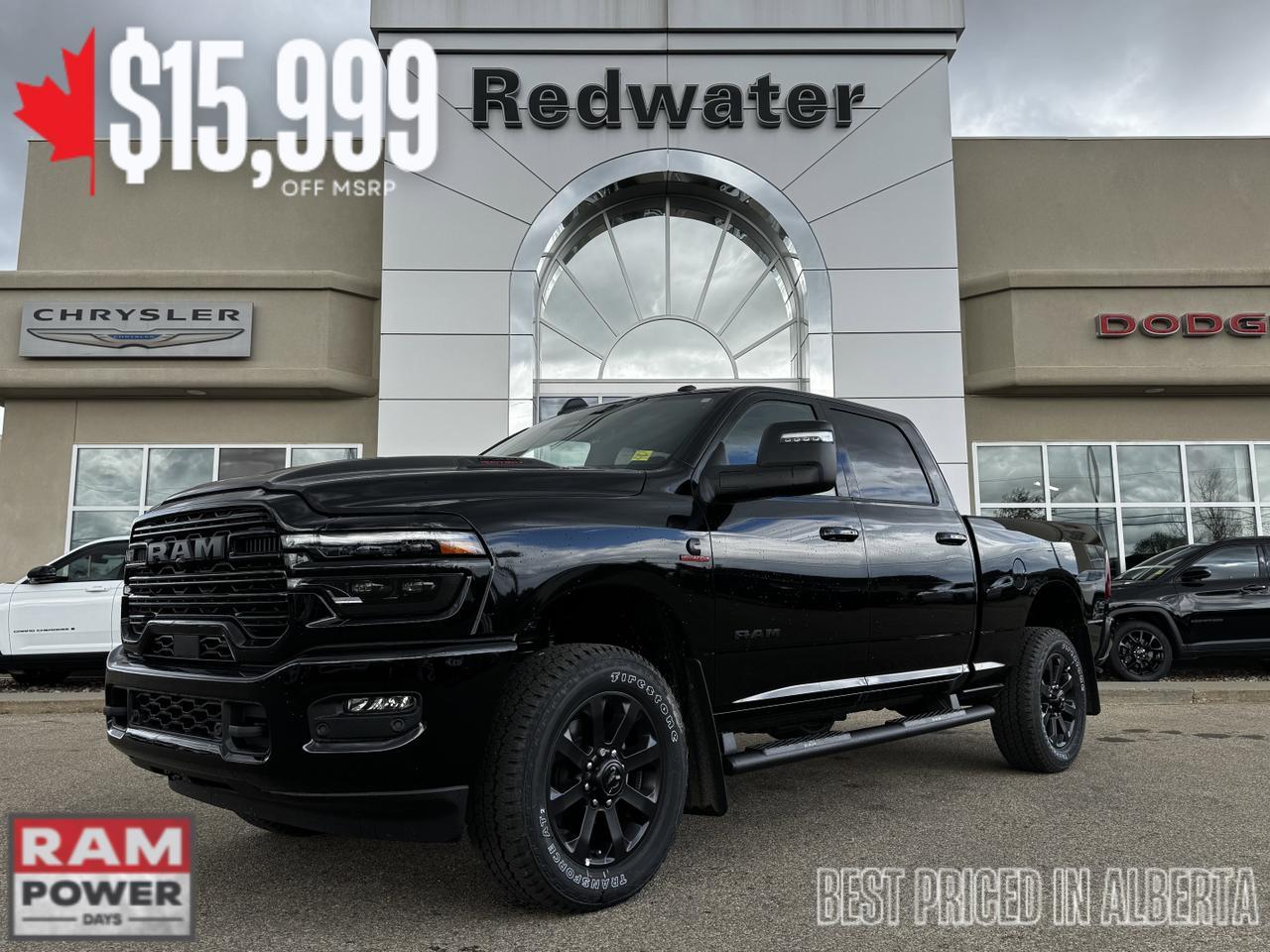 2025 Ram 2500 Laramie Night Edition Crew Cab 4x4 | Cummins Diesel | Leather | Heated Vented Seats | Sunroof Redwater AB