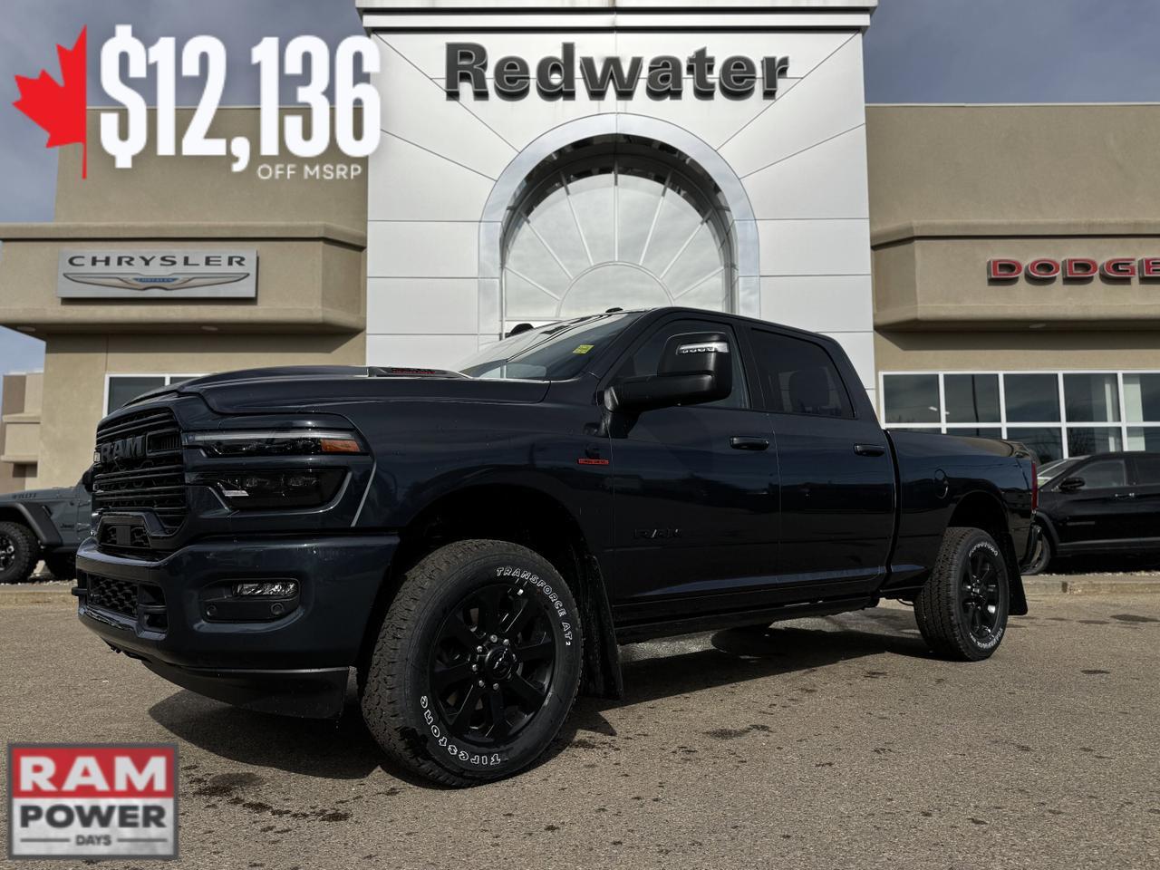 2025 Ram 2500 Laramie Night Edition Crew Cab 4x4 | Cummins Diesel | Towing | NAV | Leather | Sunroof