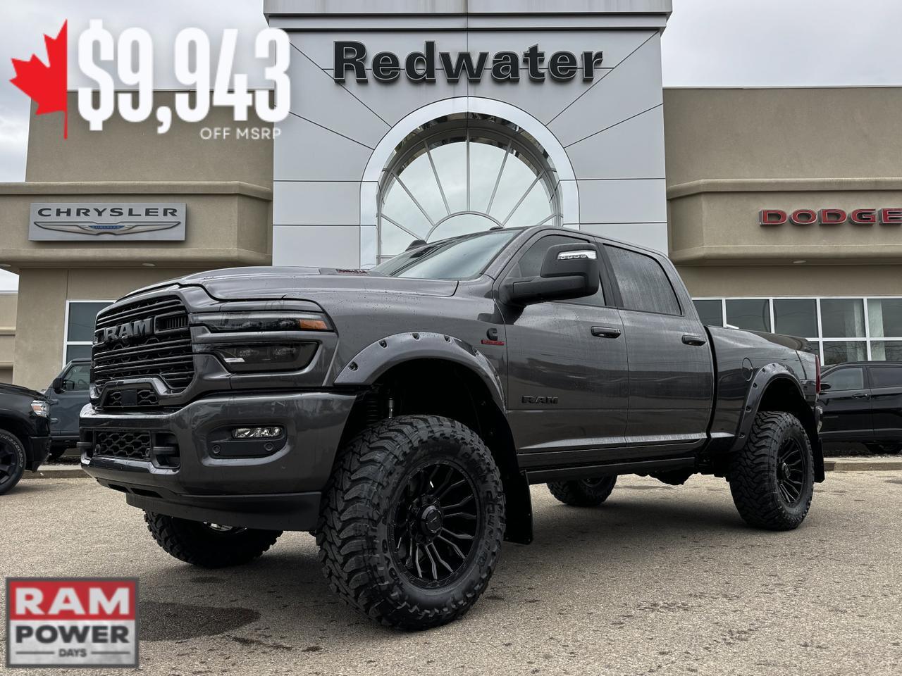 2025 Ram 2500 Laramie Night Edition Crew Cab 4x4 | Rig Ready Ram | Cummins Diesel | Leather | Heated Vented Seats