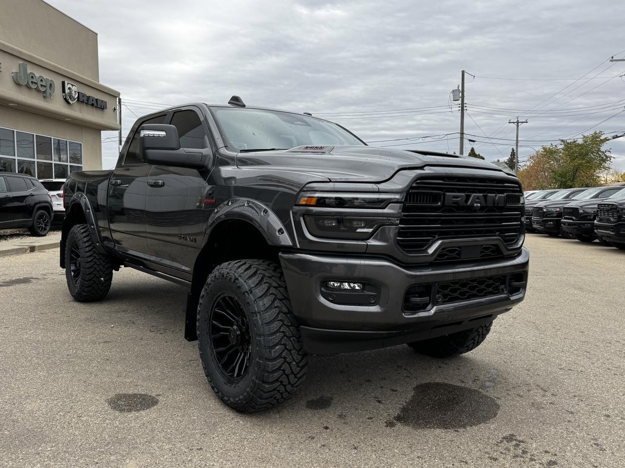 2025 Ram 2500 Laramie Night Edition Crew Cab 4x4 | TOMBSTONE | Rig Ready Ram | Cummins | Heated Vented Seats Redwater AB