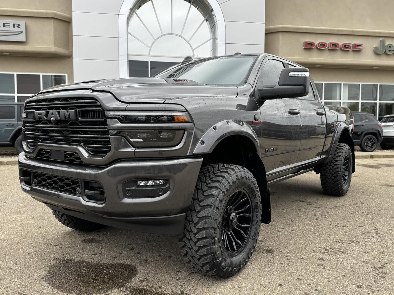 2025 Ram 2500 Laramie Night Edition Crew Cab 4x4 | TOMBSTONE | Rig Ready Ram | Cummins | Heated Vented Seats Redwater AB