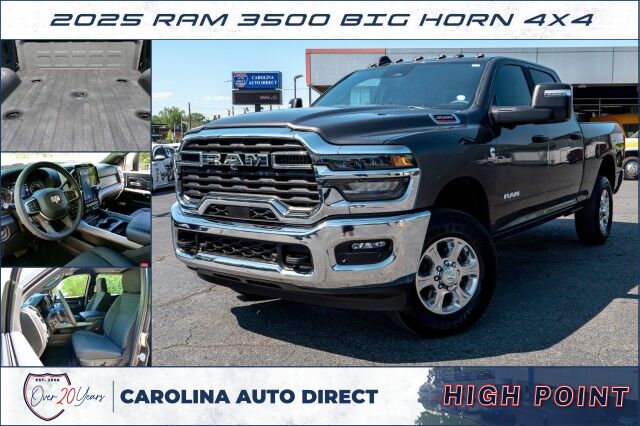 2025 Ram 3500 Big Horn 4X4 / Level 2 Plus Equipment / HO Diesel!