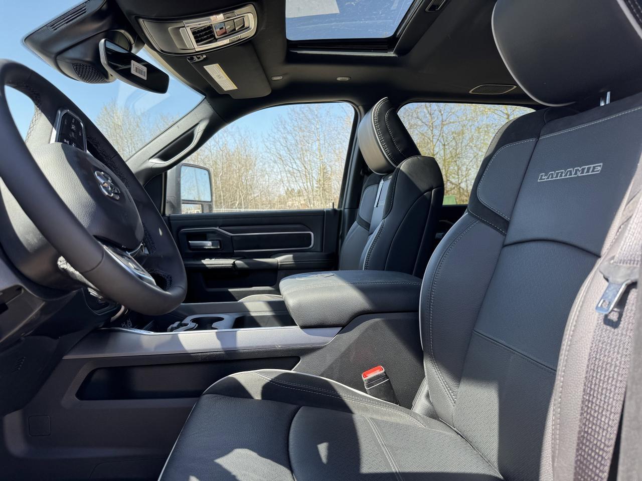2025 Ram 3500 Laramie Dually Crew Cab 4x4 | Rig Ready Ram | Sunroof | Towing Prep I Heated Leather Seats I NAV Redwater AB