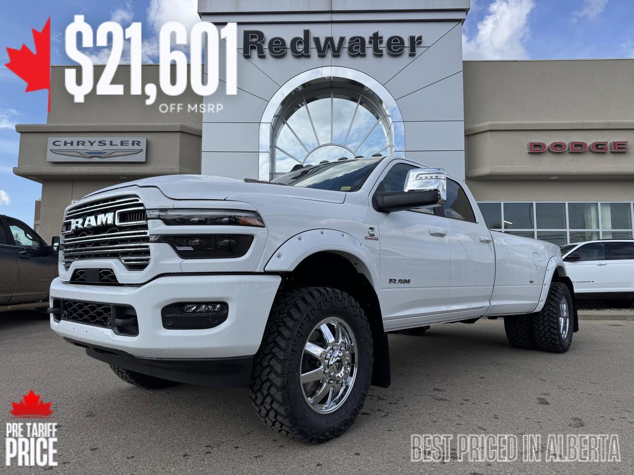 2025 Ram 3500 Laramie Dually Crew Cab 4x4 | Rig Ready Ram | Sunroof | Towing Prep I Heated Leather Seats I NAV