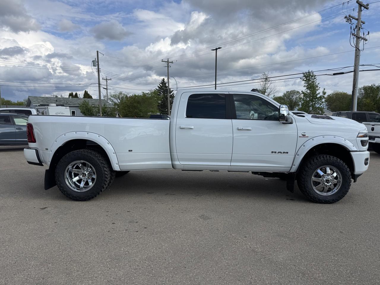 2025 Ram 3500 Laramie Dually Crew Cab 4x4 | Rig Ready Ram | Sunroof | Towing Prep I Heated Leather Seats I NAV Redwater AB