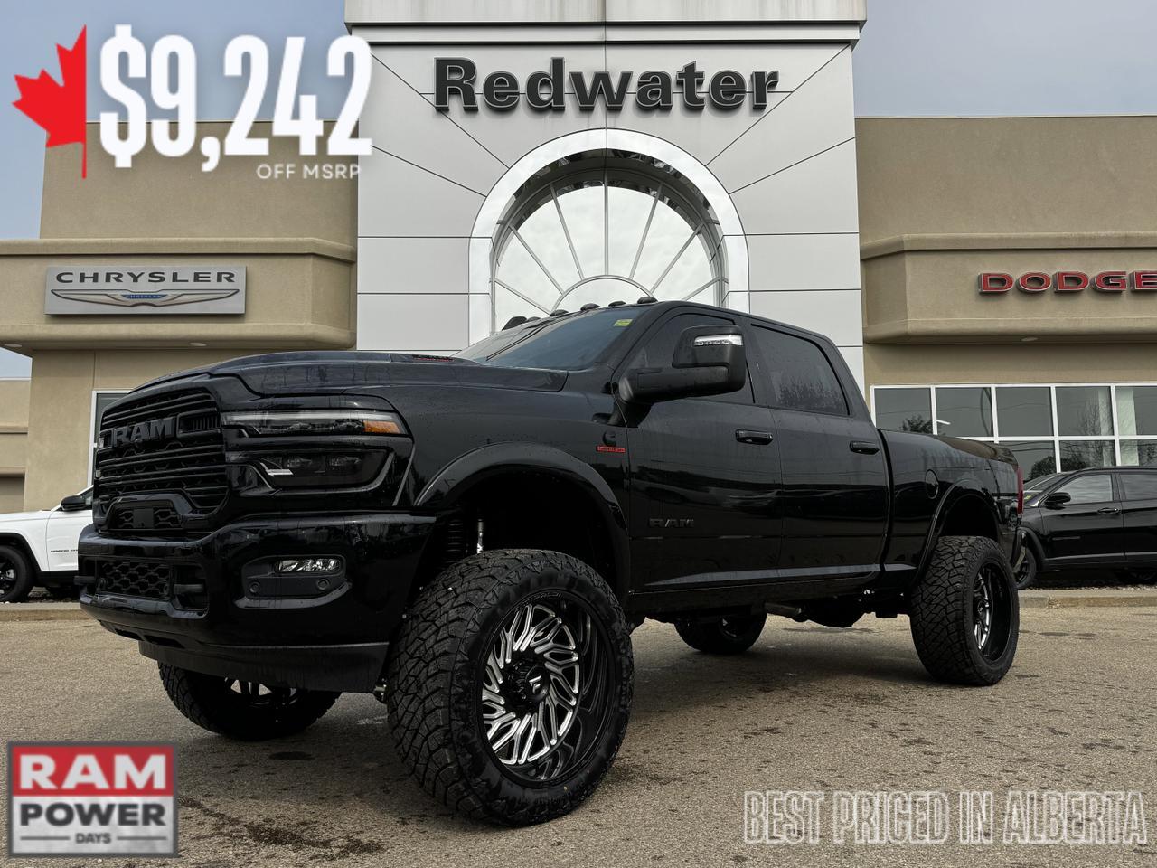 2025 Ram 3500 Laramie Night Edition Crew Cab 4x4 | Rig Ready Ram | Leather | Towing | Sunroof | Heated Seats