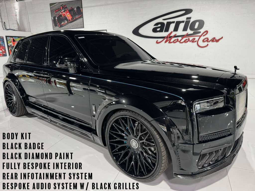 2025 Rolls-Royce Cullinan Black Badge body kit,Black Diamond paint,bespoke interior,Bespoke Audio,rear infotainment AND MORE!!
