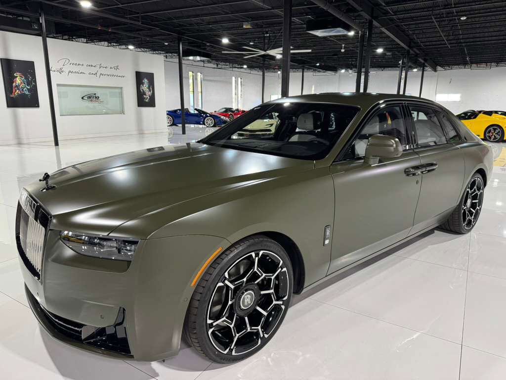 2025 Rolls-Royce Ghost Black Badge Pebble Beach '25 display car! Iced Dark olive paint,Bespoke interior,Bespoke audio &MORE