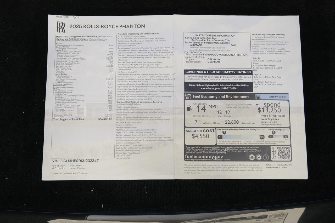 2025 Rolls-Royce Phantom Mansory Miami FL