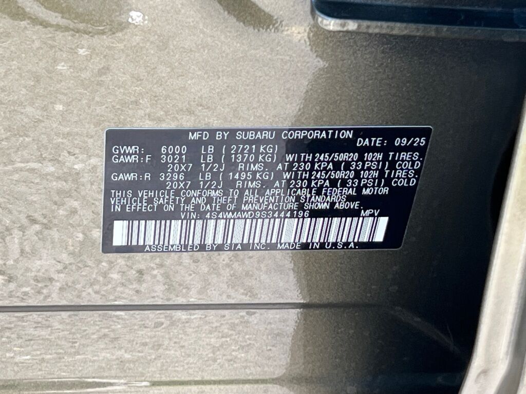 2025 Subaru ASCENT Onyx Edition Touring Hagerstown MD